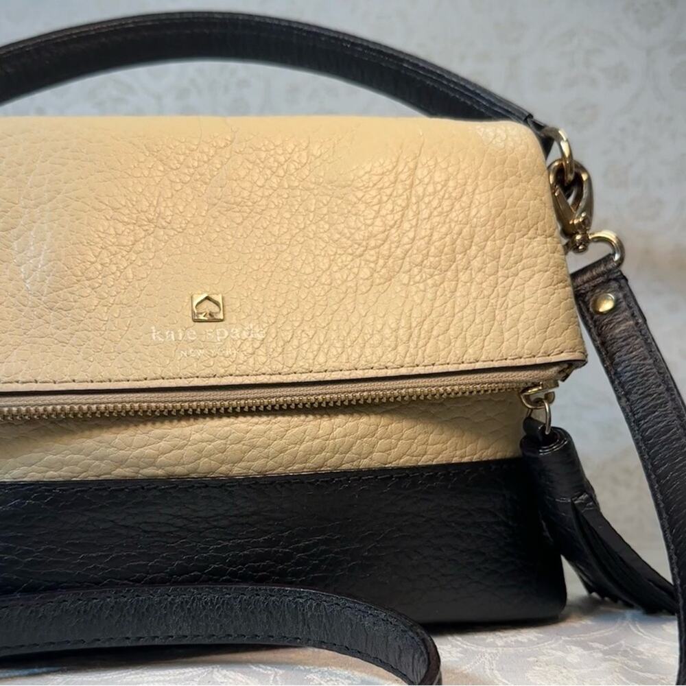 Kate Spade Southport Avenue Maria Ivory Black and Cream Crossbody Satchel Bag - Picture 3 of 6